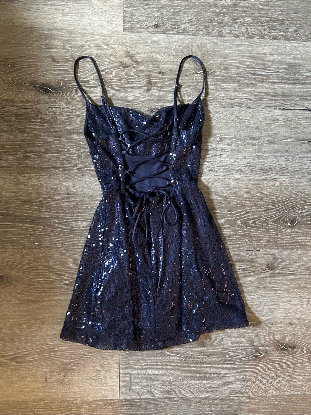 Xs Lucy In The Sky Blue Sequence Homecoming Lined Mini Party Dress Wedding Guest - Picture 3 of 6